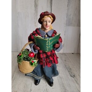 Clothtique woman caroler vintage Xmas doll home collectible unique decor
